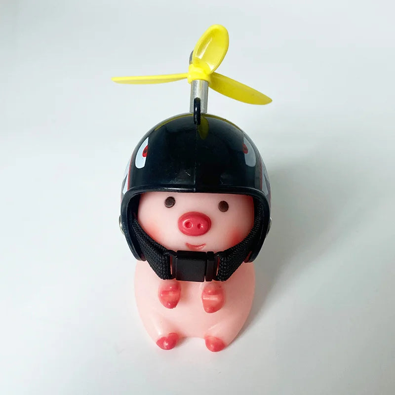 Cute little pig decoration Electric Scooter Pig Decoration Wearing Helmet Car Ornament Motorcycle Bicycle