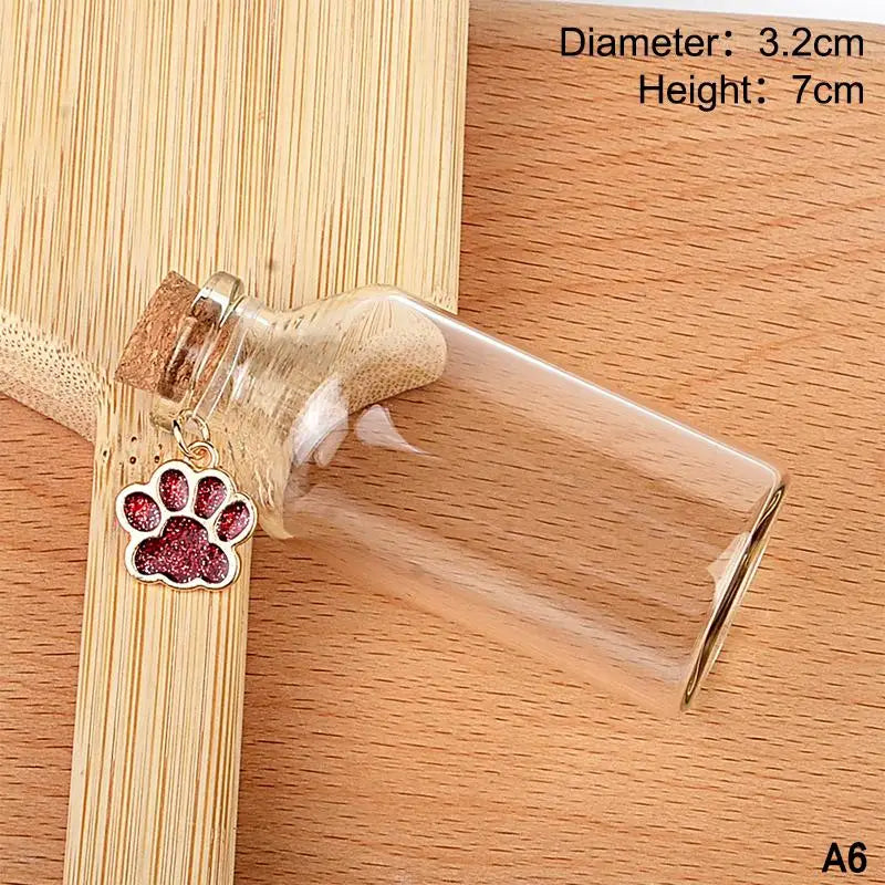 Pet Fur Memorial Glass Bottle Cat Whiskers Storage Bottle With Cork Stopper For Stori lifestyle view