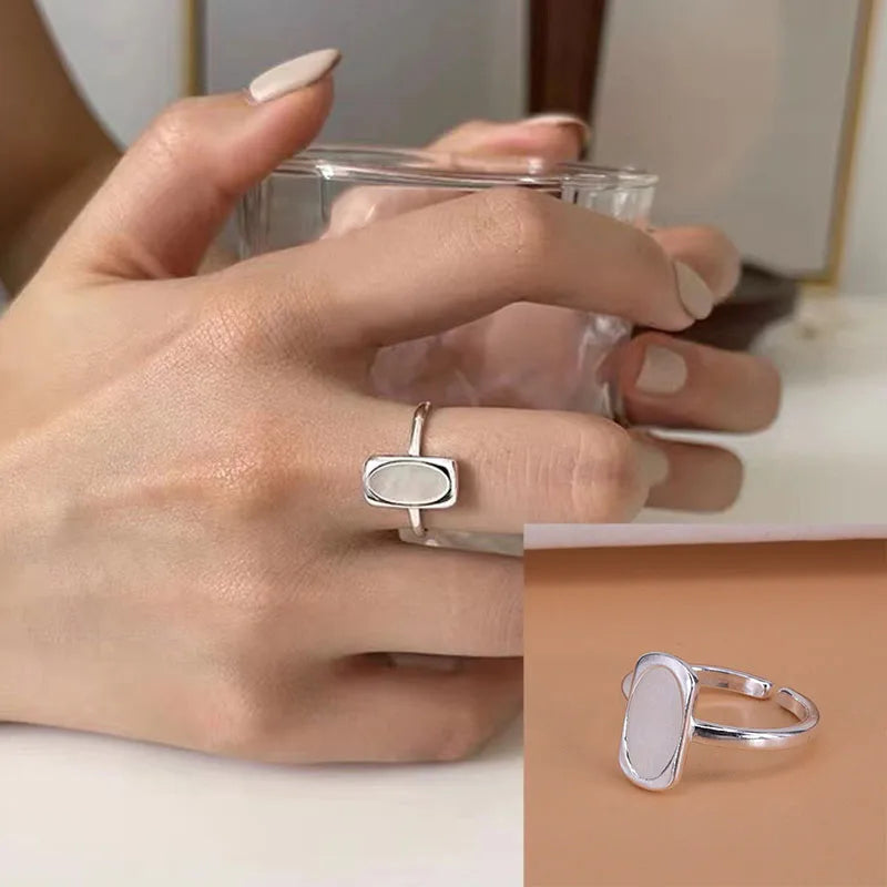 VENTFILLE 925 Sterling Silver Geometric Multilayer Round Bead Ring Female Fashion Pun lifestyle view