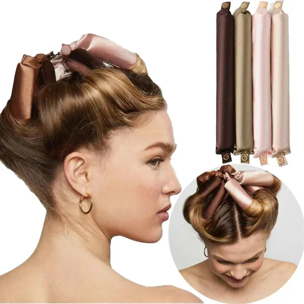 Satin Heatless Curling Rod Headband | No Heat Hair Curlers for Overnight Soft Curls alternate view