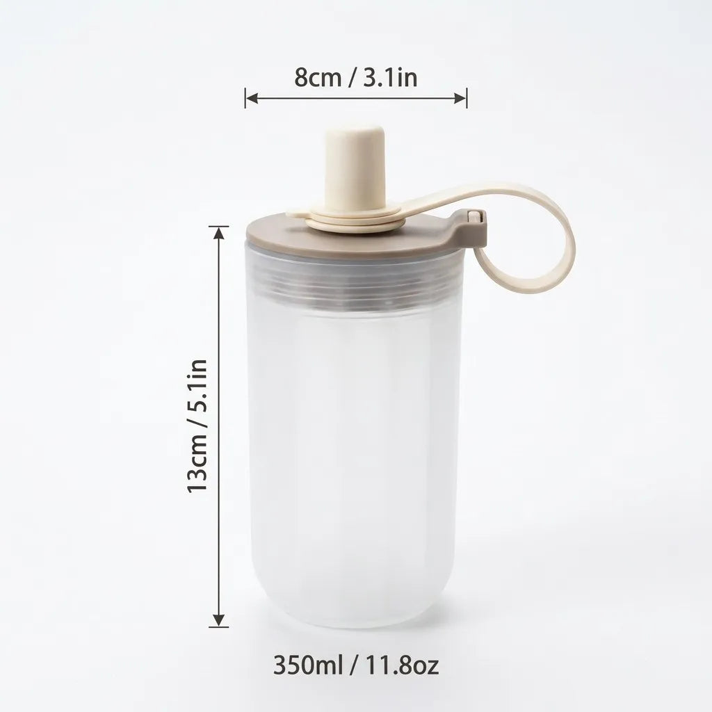 Transparent Plastic Tea Milk Coffee Mug Portable Cold And Hot Water Cup With Straw&Ha alternate view