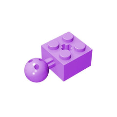 Gobricks GDS-976 Technical Brick Modified 2 x 2 with Ball Joint and Axle Hole | Compatib detail view