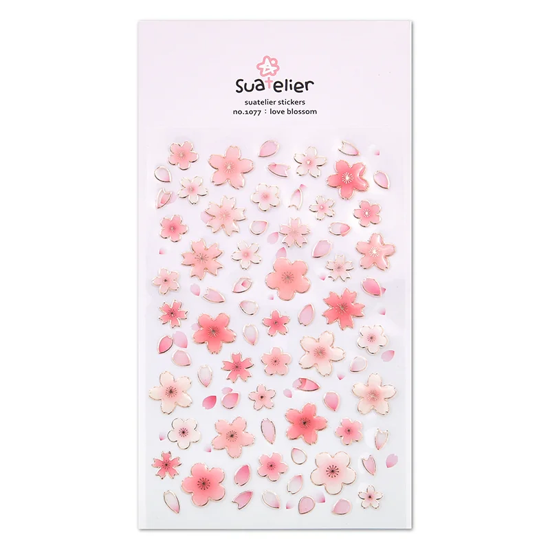 Korean Suatelier Cherry Blossom Petal Sakura Stickers Scrapbooking Diy Journaling Diary detail view