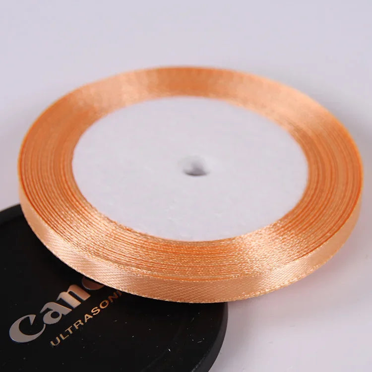 22 Meters/Roll 6mm Silk Satin Ribbons Christmas Halloween Birthday Party Gift Wrapping close-up view