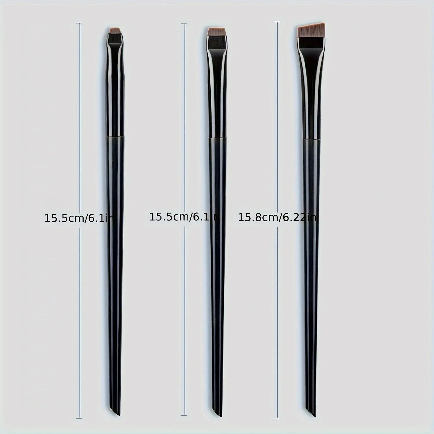 Ultra-Thin Eyebrow Brush Set | 3-Piece Angled Precision Makeup Brushes close-up view