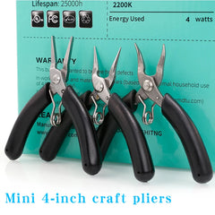 Stainless Steel Toothless Needle Nose Pliers, 4-Inch Mini