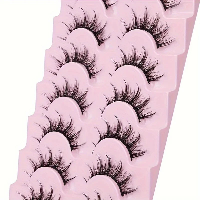 7 Pairs Manga Lashes - Natural Look, 3D Volume, Wispy, Fluffy, Spiky, Anime & Cosplay lifestyle view