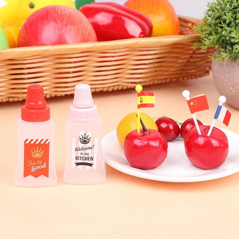 1-6Pcs Mini Seasoning Sauce Bottle Portable Tomato Ketchup Bottle Salad Dressing Contain detail view