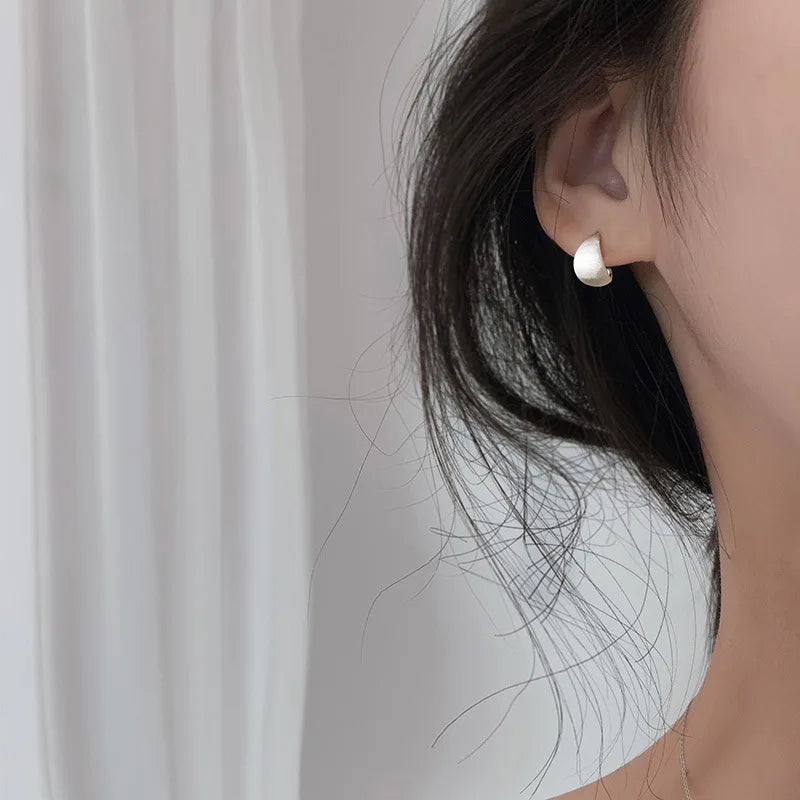 925 Sterling Silver Frosting Stud Earrings | Classic Wedding Jewelry for Women detail view