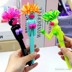 Furry Mechanical Boxing Stress Relief Pen Cartoon Funny Big Mouth Ballpoint Pen Office