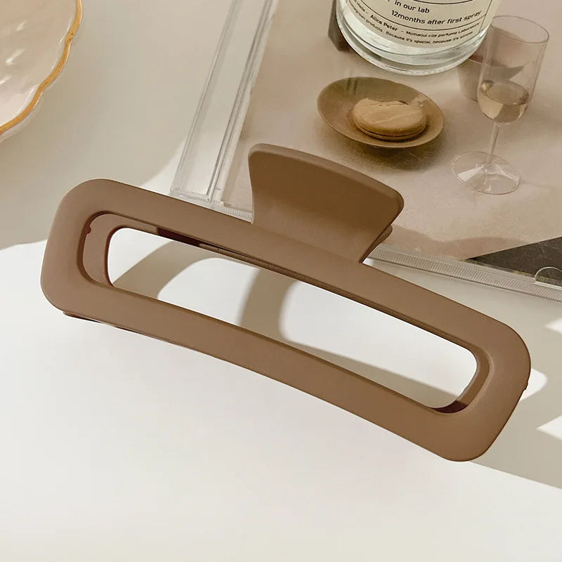 1/2/3pcs Temperament Frosted Large Rectangular Hair Clip for Women Elegant Shark Clip Fa detail view
