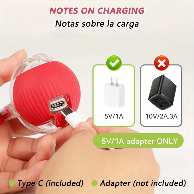 Self-Moving Automatic Cat Teaser Ball with Faux Tail Rechargeable Smart Sensor Cat additional angle
