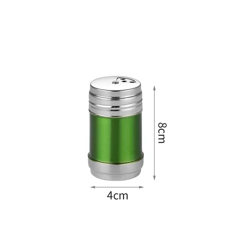 Stainless Steel Spice Jar | Rotating Cover Salt and Pepper Shaker for Barbecue and additional angle