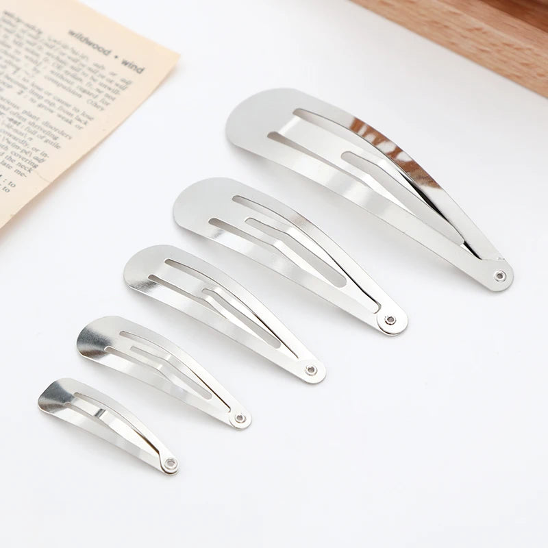 10/20/30pcs/set Women Silver Gold Black Waterdrop Shape Basic Alloy Hair Clips BB Hair close-up view
