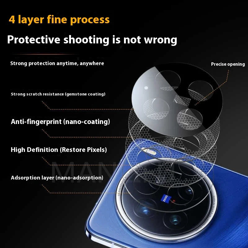 3D Camera Lens Tempered Glass For Vivo X200 Pro Back Camera Protector on Vivo X200 X200Pro Mini Black Lens Ring Film Cover Case