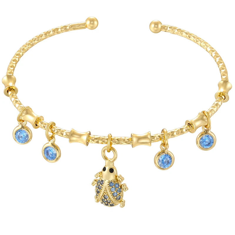 Candy Bracelet Ladies Golden Color Romantic Round Charm Bracelet Ladies Birthday Gift Me detail view