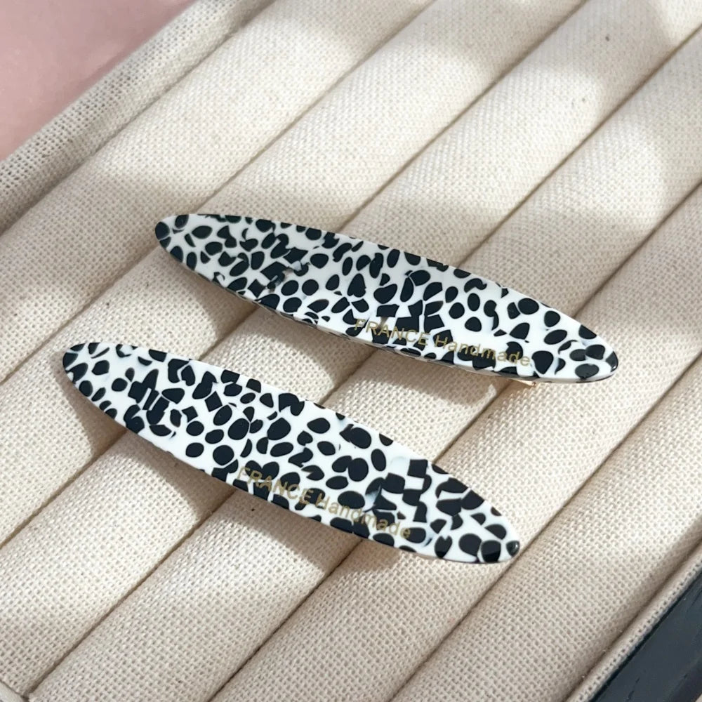 2pcs/Set Elegant Acetate Oval Hairpins Barrettes Korean Style Side Bobby Pins Bangs H alternate view