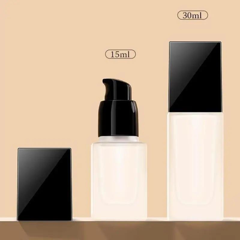 Empty Pump Bottle Glass Liquid Foundation Container | Refillable 15/30ml Travel Bottle detail view