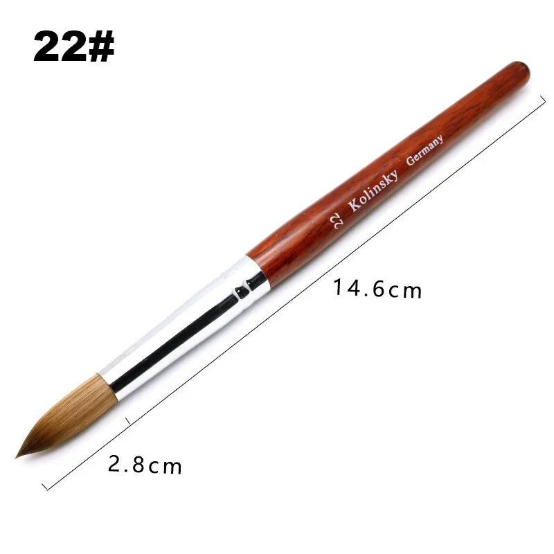 Kolinsky Acrylic Nail Art Brush Wood Handle Nail Art Mink Brush Gel Builder Nail Tool alternate view