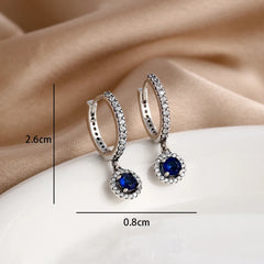 2026 New Hot Sale Blue Zircon Earrings for Women with European and American Style Fash close-up view