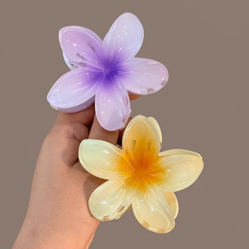 Bohemian Flower Hair Claw Clip For Women Sweet Floral Hair Claws Crab Clamp Barrett additional angle