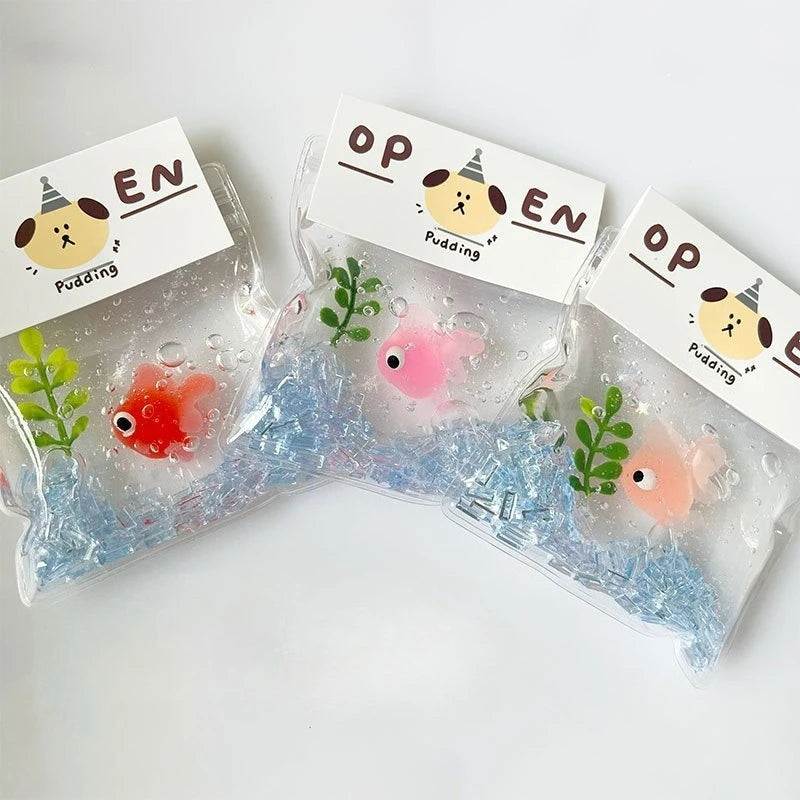 Kawaii Little Goldfish Squeeze Toy Slow Rebound Stress Relief Toys Cute Water-like Bub close-up view