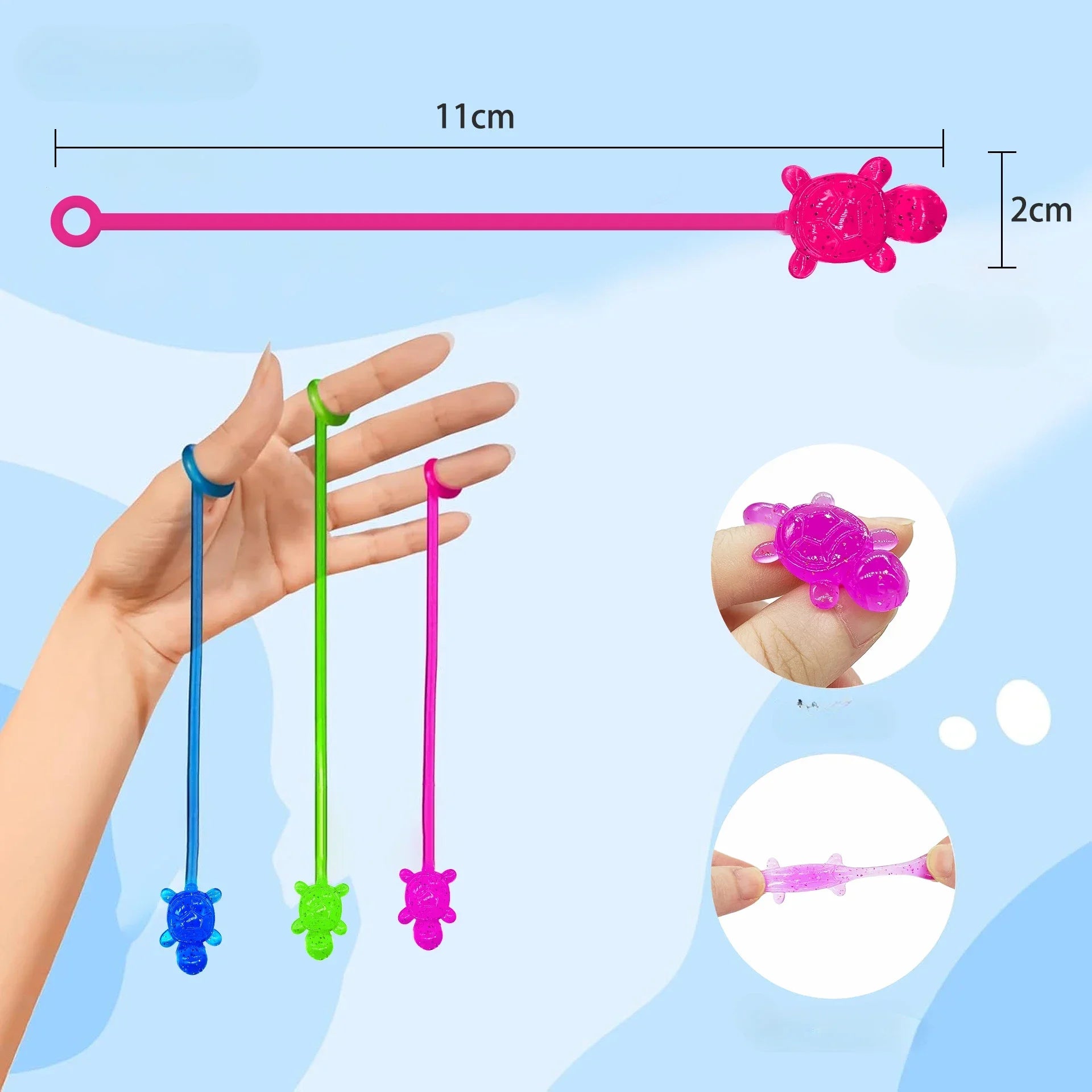 10/20Pcs Fun Sticky Turtle Toy Palm Elastic Turtle Toy Interactive Party Toy Gift stress detail view