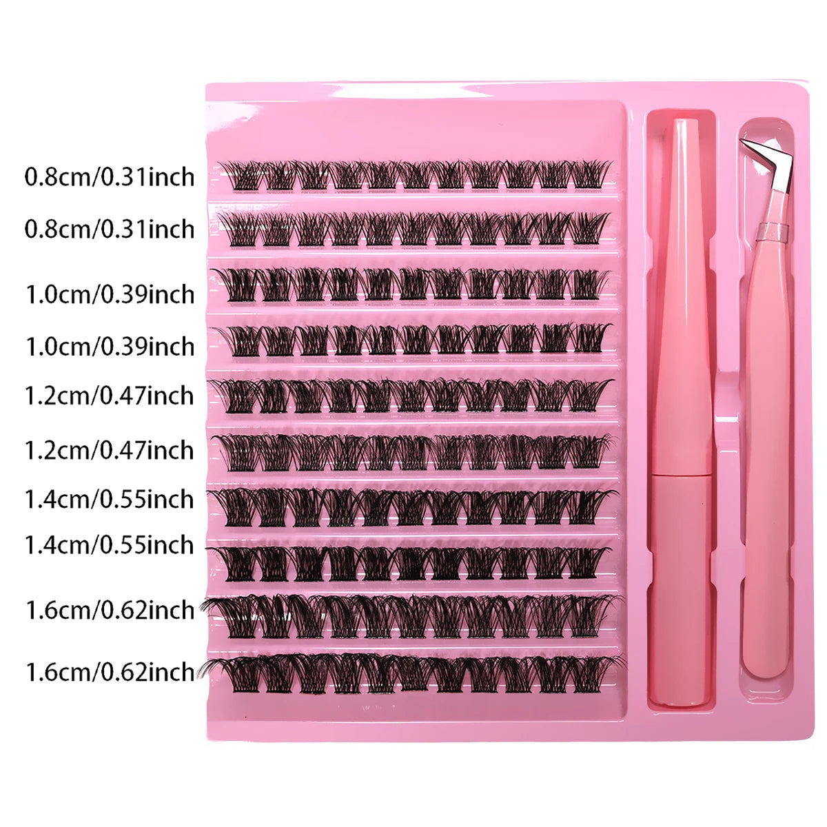 DIY Lash Clusters Extension Kit 110 Clusters  Bond Individual Lashes Kit Cluster Lashes Wispy D Curling False Eyelash Clusters