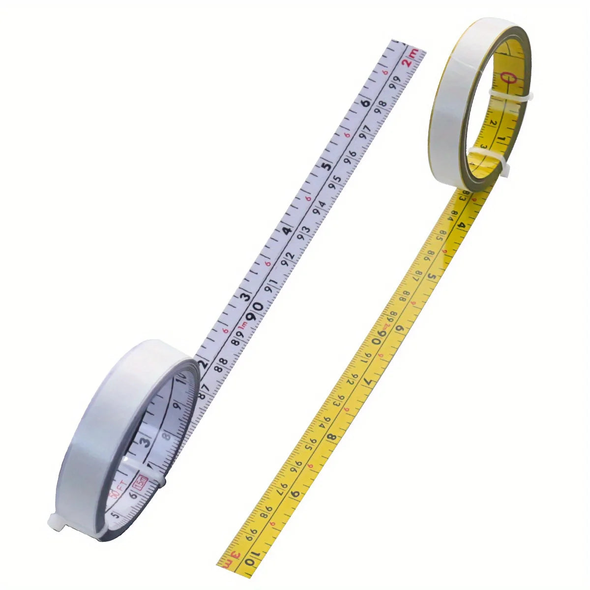 Steel Adhesive Tape Measure, Imperial and Metric Scale Ruler Sticker, Left To Right Re close-up view