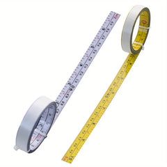Steel Adhesive Tape Measure, Imperial and Metric Scale Ruler Sticker, Left To Right Re close-up view