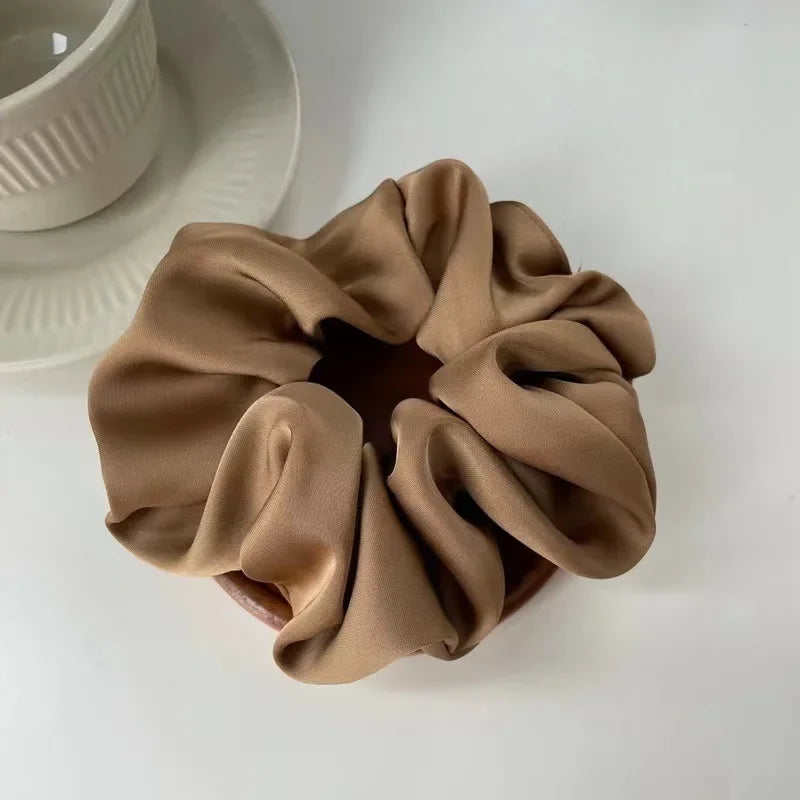 1pcs Women Silk Satin Scrunchies Korean Ladies Girls Elastics Hair Band Ponytail Hold alternate view