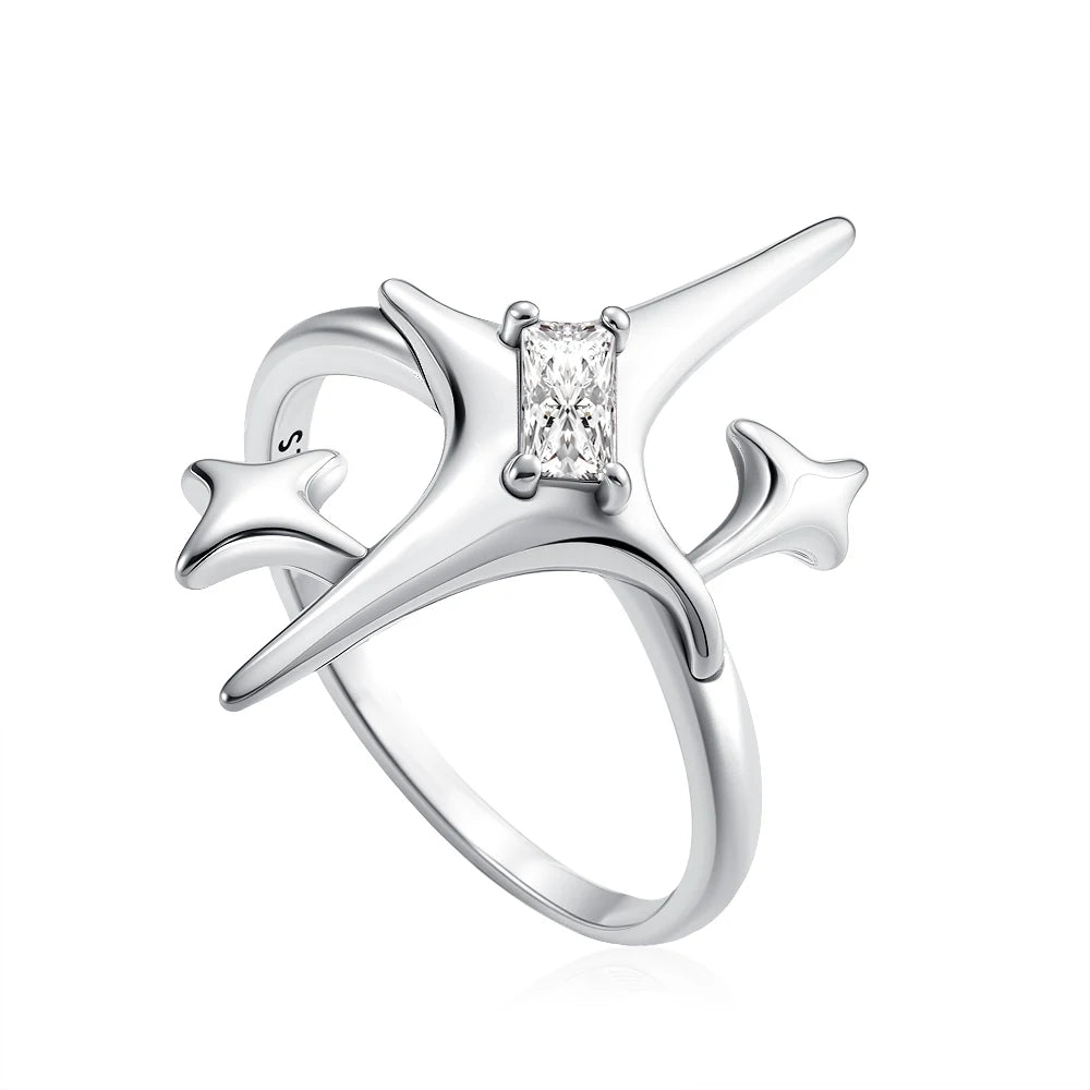 Hot selling new 925 sterling silver mini Snoopy Christmas pink diamond love orchid rin close-up view