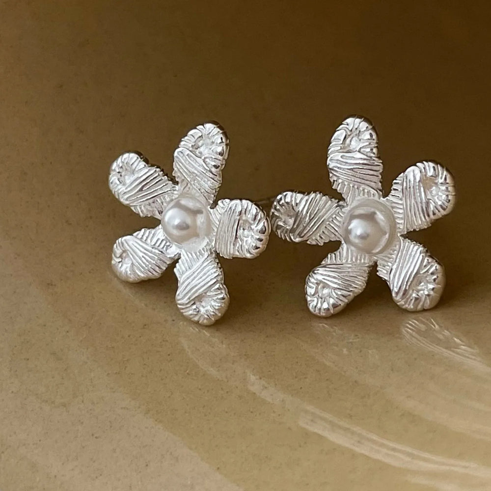 PANJBJ 925 Sterling Silver Bow Knot Earring for Women Texture Tassels Sweet Romantic Kor detail view