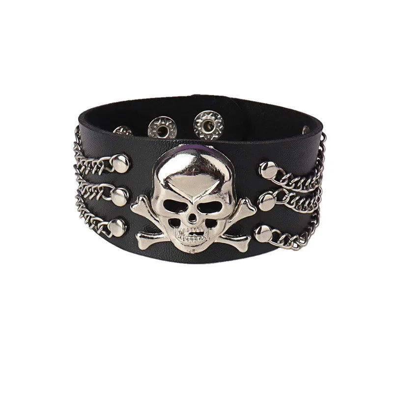 90s Heart Gothic Spike Bracelet Adjustable Punk Rock Bracelet Black Studded Faux Leather Bracelet for Men Women Gift