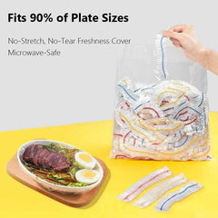 100Pcs Elastic Food Cover Plastic Wrap, Kitchen Storage Accessories Plate Bowl Covers alternate view