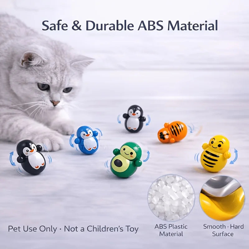 5pcs Self-Rolling Tumbler Cat Toy: Battery-Free, Automatically Rolls to Amuse Your Cat close-up view