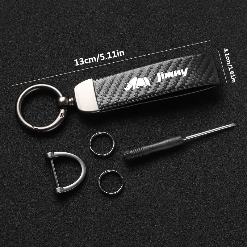 Carbon Fiber Style Keychain | Suzuki Car Key Accessory lifestyle view