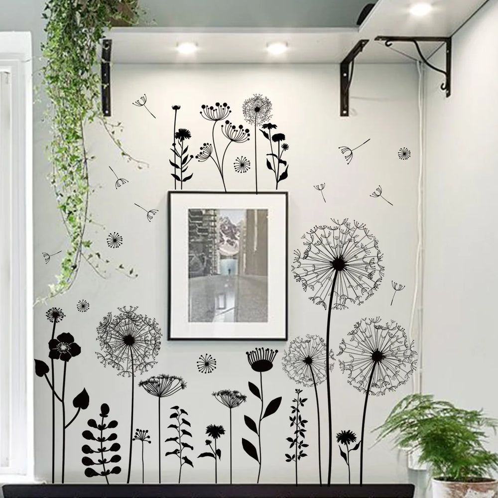 2pcs Dandelion Wall Sticker Set | Self-Adhesive Wall Decor for Bedroom Living Room additional angle
