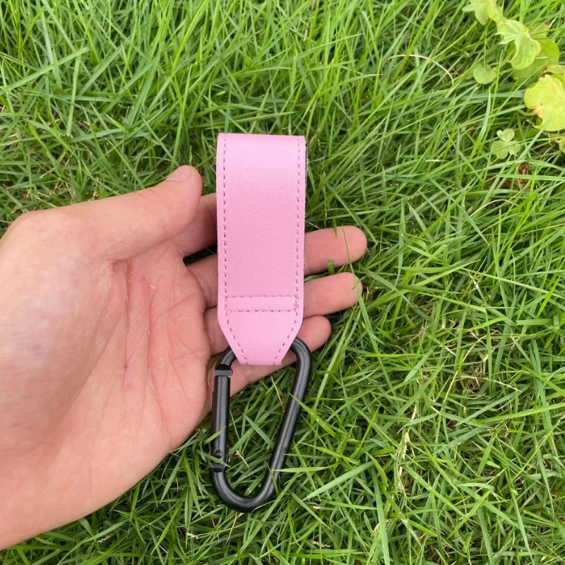 Baby Stroller Hook PU Leather Pram Hanger close-up view