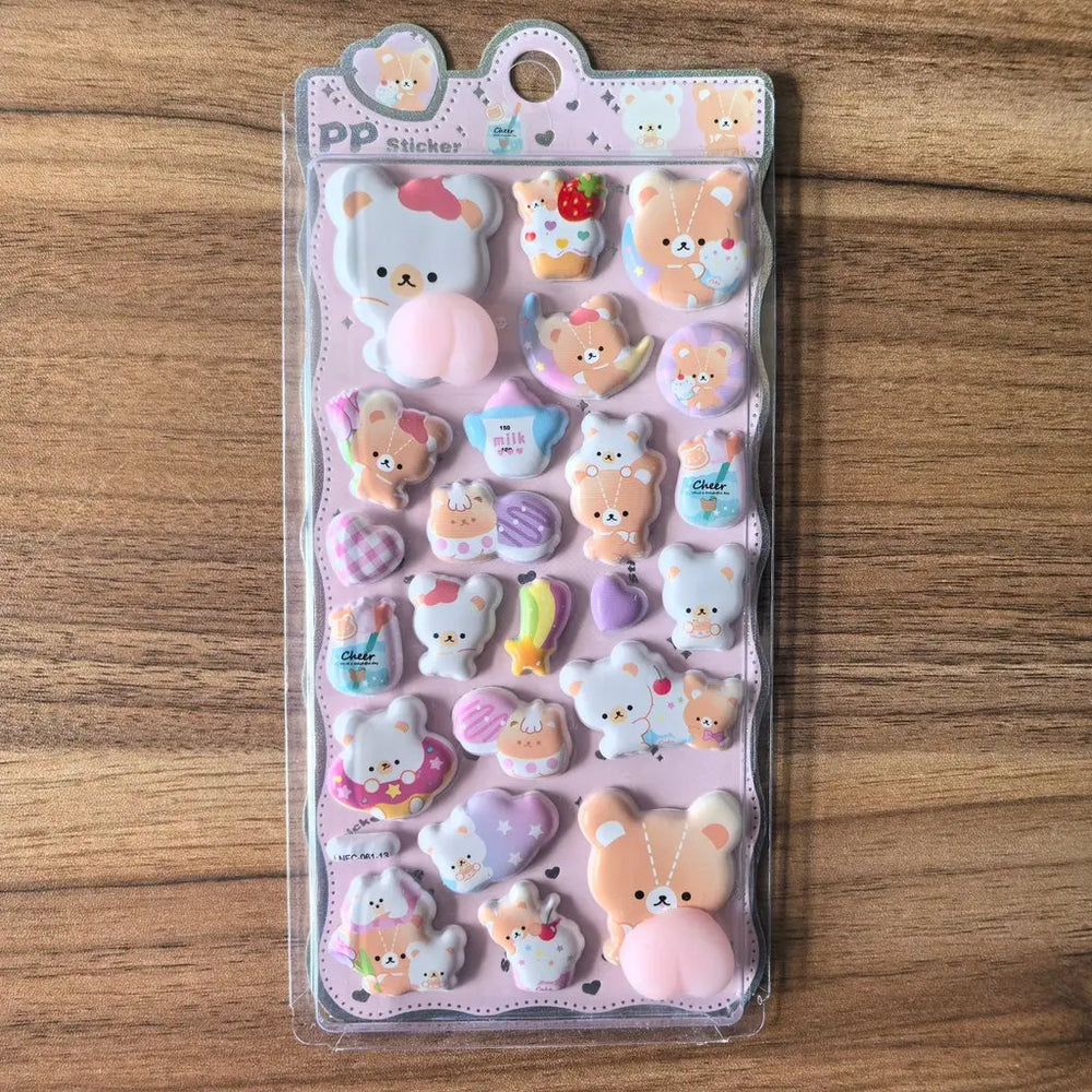 3D Cartoon Sticker Pack | Cute Decorative Embellishment for Planners and Devices additional angle