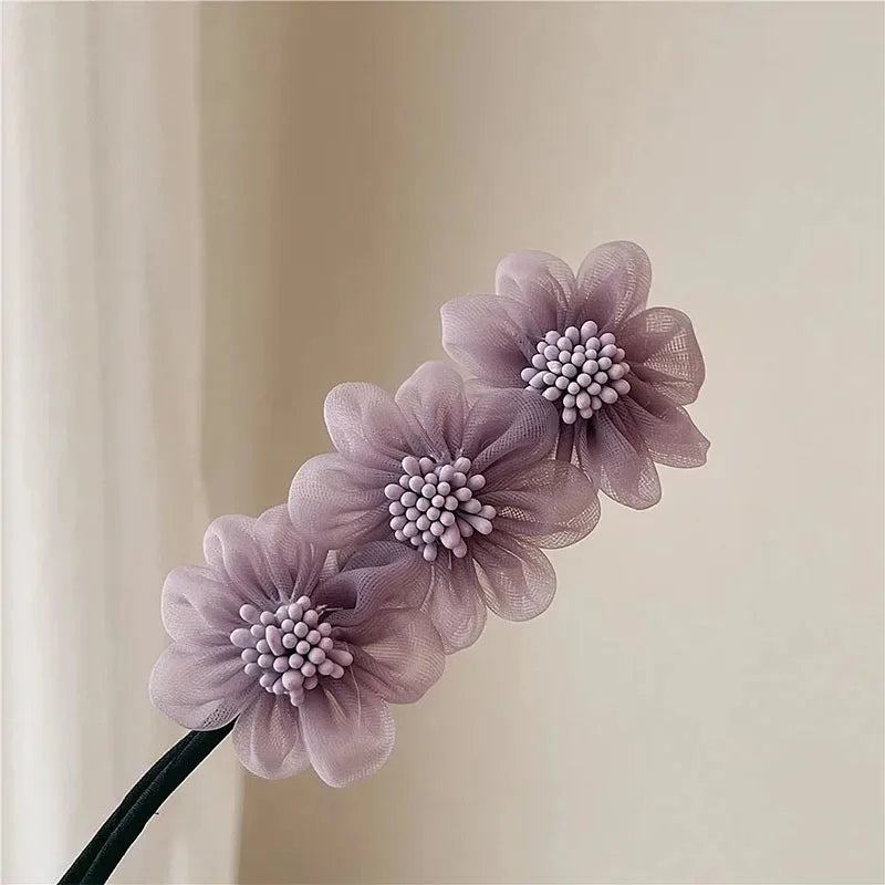 Elegant Shell Pearl Lazy Hair Curler Bow Barrettes Braided Hair Artifact Vintage Wo additional angle