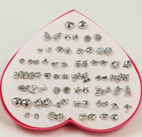 36 Pairs Cute Stud Earrings Assorted Snowflakes Cat Butterfly | Fashion Jewelry Gift alternate view