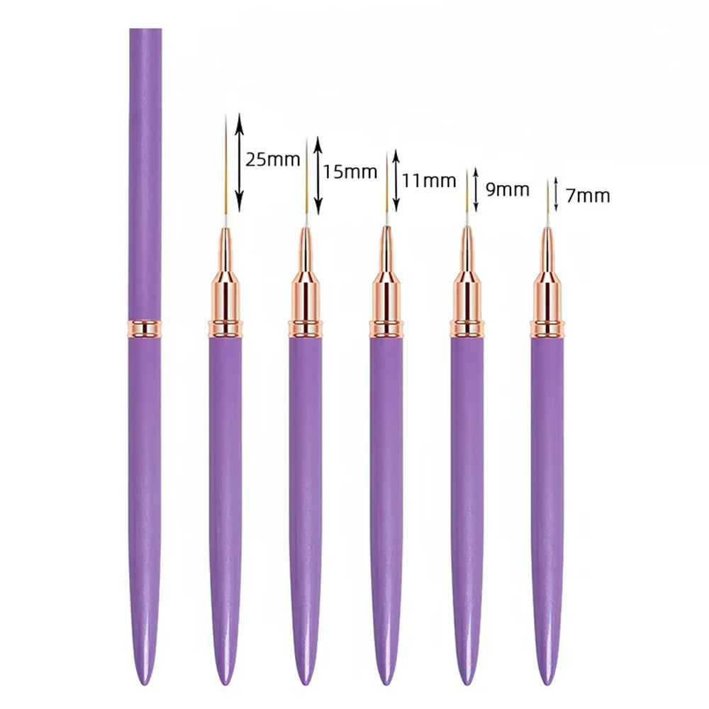 Nail Brush Pen 5pcs/set Nail Art Liner Brushes Set Elongated Striping Drawing Profess lifestyle view