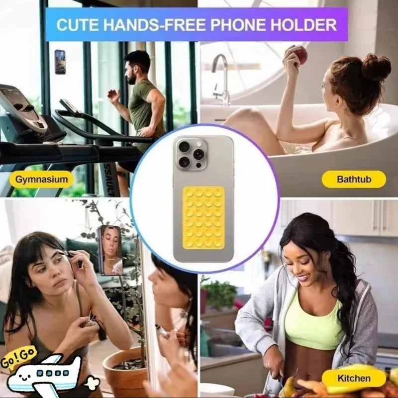 2PCS Silicone Suction Phone Holder Mat Multi-functional Suction Cup Phone Stand Square S detail view