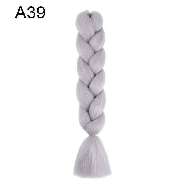 24Inch Synthetic Yaki Braids Hair Ombre Braiding Hair Jumbo Braid DIY Green Hair Extensi detail view