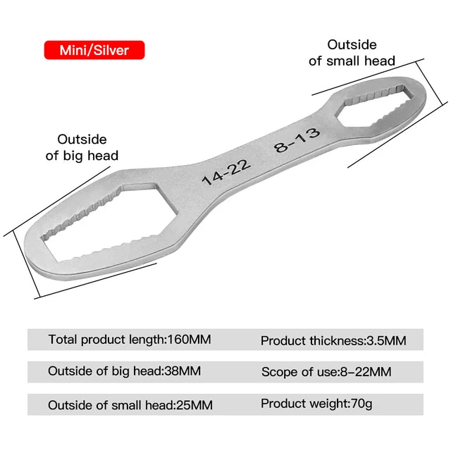 8-22mm Universal Torx Wrench | Self-Tightening Adjustable Glasses Wrench detail view