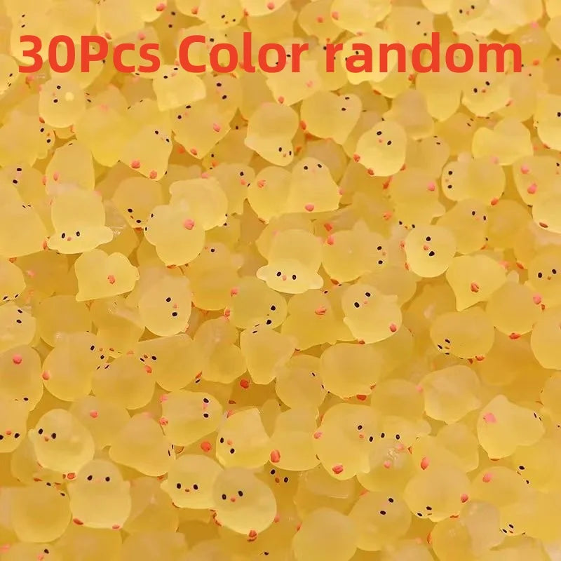 10-30PCS Mini Fluorescence Chicken Moss Toy Microlandscape Miniature Chick Figurines alternate view