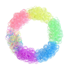 600pcs Colorful Loom Band DIY Bracelet Luminous Transparent Rubber Band Rainbow Circle Bracelet Chil