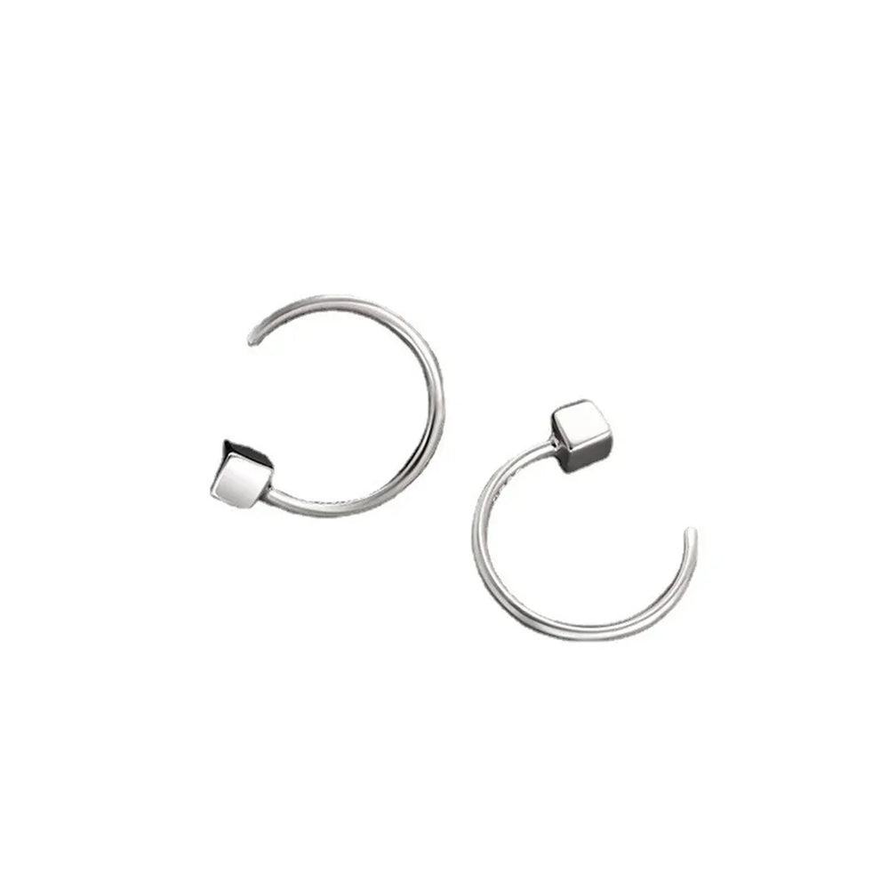 2pcs Vintage Minimalist Square Stud Earrings | Stainless Steel Tragus Cartilage Hel additional angle