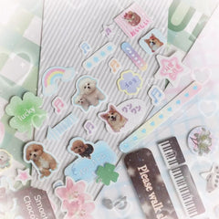 Sweet Animal Stickers | Sparkling Glitter Decals for Journaling and Scrapbooking detail view